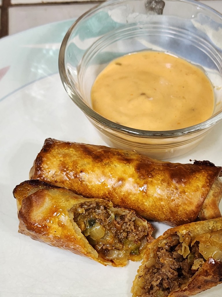 Air Fryer Bacon Cheeseburger Egg Rolls Mike Tries a New Recipe